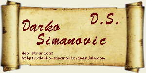 Darko Simanović vizit kartica